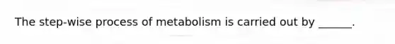 The step-wise process of metabolism is carried out by ______.