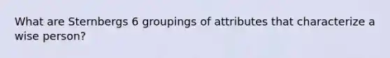 What are Sternbergs 6 groupings of attributes that characterize a wise person?