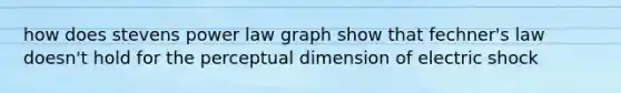 how does stevens power law graph show that fechner's law doesn't hold for the perceptual dimension of electric shock