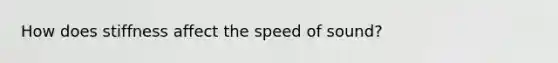 How does stiffness affect the speed of sound?