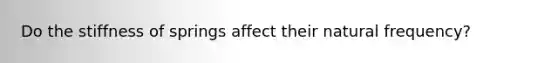 Do the stiffness of springs affect their natural frequency?