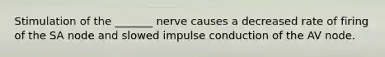 Stimulation of the _______ nerve causes a decreased rate of firing of the SA node and slowed impulse conduction of the AV node.