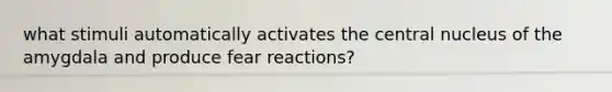 what stimuli automatically activates the central nucleus of the amygdala and produce fear reactions?