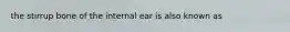 the stirrup bone of the internal ear is also known as