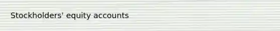 Stockholders' equity accounts