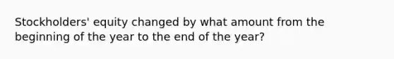 Stockholders' equity changed by what amount from the beginning of the year to the end of the year?