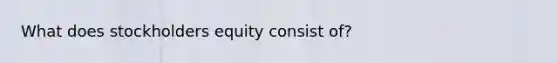 What does stockholders equity consist of?