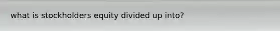 what is stockholders equity divided up into?