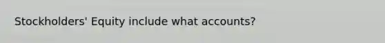 Stockholders' Equity include what accounts?