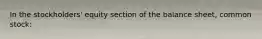 In the stockholders' equity section of the balance sheet, common stock: