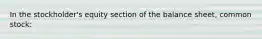 In the stockholder's equity section of the balance sheet, common stock: