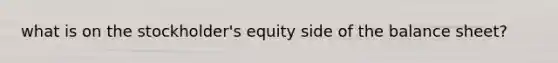 what is on the stockholder's equity side of the balance sheet?