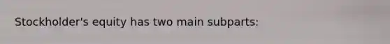 Stockholder's equity has two main subparts: