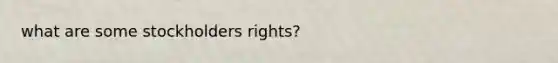 what are some stockholders rights?