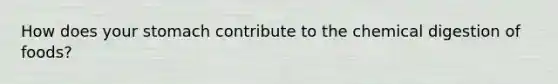 How does your stomach contribute to the chemical digestion of foods?