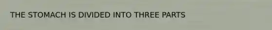 THE STOMACH IS DIVIDED INTO THREE PARTS