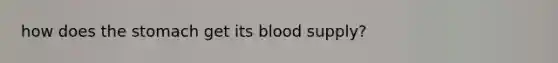 how does the stomach get its blood supply?