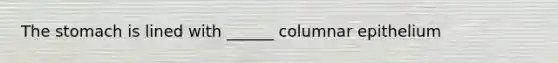 The stomach is lined with ______ columnar epithelium