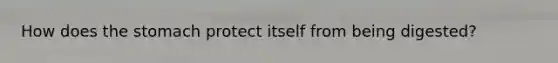 How does the stomach protect itself from being digested?