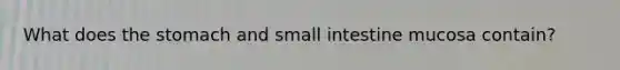 What does <a href='https://www.questionai.com/knowledge/kLccSGjkt8-the-stomach' class='anchor-knowledge'>the stomach</a> and small intestine mucosa contain?
