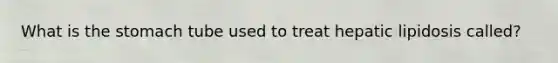 What is the stomach tube used to treat hepatic lipidosis called?