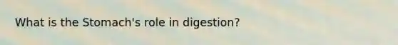 What is <a href='https://www.questionai.com/knowledge/kLccSGjkt8-the-stomach' class='anchor-knowledge'>the stomach</a>'s role in digestion?