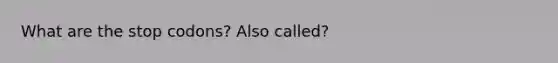 What are the stop codons? Also called?