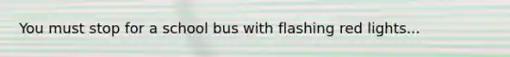 You must stop for a school bus with flashing red lights...