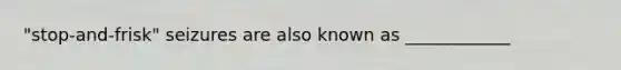 "stop-and-frisk" seizures are also known as ____________