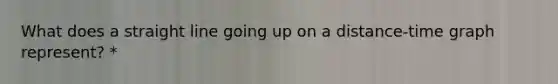 What does a straight line going up on a distance-time graph represent? *