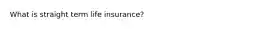 What is straight term life insurance?