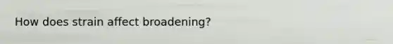 How does strain affect broadening?