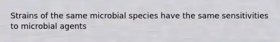 Strains of the same microbial species have the same sensitivities to microbial agents