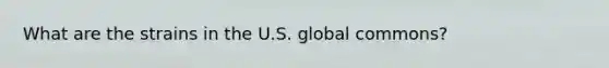 What are the strains in the U.S. global commons?