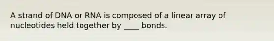 A strand of DNA or RNA is composed of a linear array of nucleotides held together by ____ bonds.