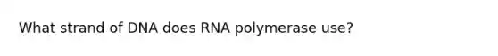 What strand of DNA does RNA polymerase use?