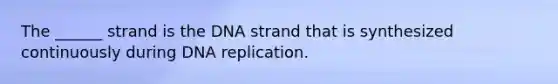 The ______ strand is the DNA strand that is synthesized continuously during DNA replication.