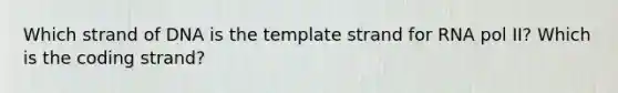 Which strand of DNA is the template strand for RNA pol II? Which is the coding strand?