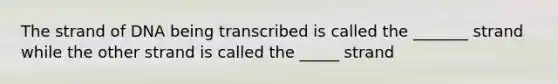 The strand of DNA being transcribed is called the _______ strand while the other strand is called the _____ strand