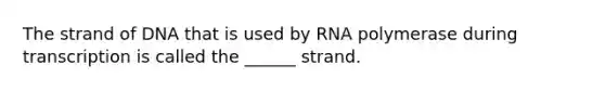 The strand of DNA that is used by RNA polymerase during transcription is called the ______ strand.