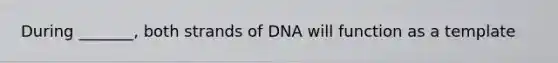 During _______, both strands of DNA will function as a template