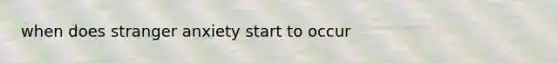 when does stranger anxiety start to occur