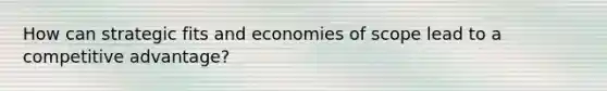 How can strategic fits and economies of scope lead to a competitive advantage?