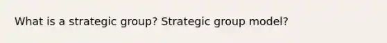 What is a strategic group? Strategic group model?