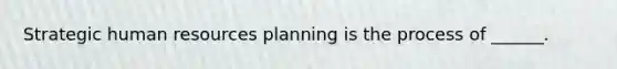 Strategic human resources planning is the process of ______.