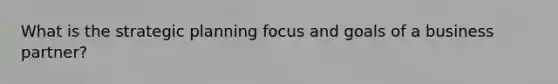 What is the strategic planning focus and goals of a business partner?