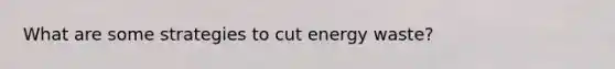 What are some strategies to cut energy waste?