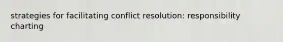 strategies for facilitating conflict resolution: responsibility charting