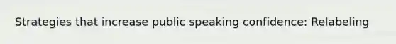 Strategies that increase public speaking confidence: Relabeling