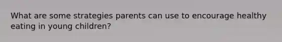 What are some strategies parents can use to encourage healthy eating in young children?